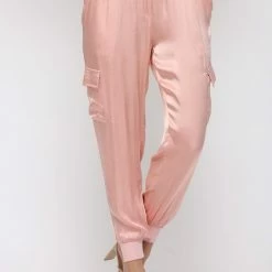 Purple Door Boutique Summer SALE Sweet Moments Blush Satin Joggers