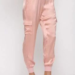 Purple Door Boutique Summer SALE Sweet Moments Blush Satin Joggers
