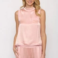 Purple Door Boutique Summer SALE Sweet Moments Blush Satin Top