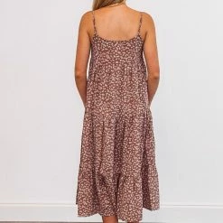 Purple Door Boutique Summer SALE Boho Life Mauve Floral Tiered Midi Dress
