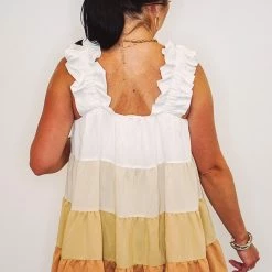 Purple Door Boutique Summer SALE Fall Sunrise Clay Combo Colorblock Tiered Top 9 Purple Door Boutique Summer SALE Fall Sunrise Clay Combo Colorblock Tiered Top