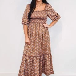 Purple Door Boutique Paisley Love Mauve Midi Dress