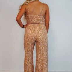 Purple Door Boutique True Love Caramel Printed Jumpsuit Ladies' 11 Purple Door Boutique True Love Caramel Printed Jumpsuit Ladies'