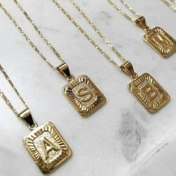 Bracha Jewelry Bracha Gold Filled Initial Card Pendant Necklace 7 Bracha Jewelry Bracha Gold Filled Initial Card Pendant Necklace
