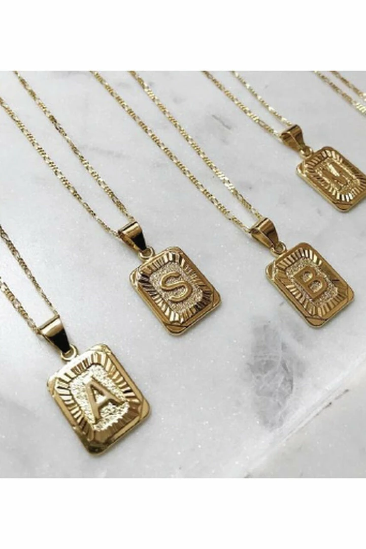 Bracha Jewelry Bracha Gold Filled Initial Card Pendant Necklace 4 Bracha Jewelry Bracha Gold Filled Initial Card Pendant Necklace