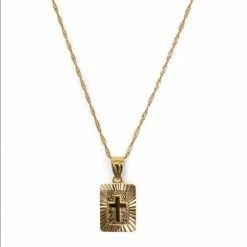 Bracha Jewelry Bracha Truth Card Cross Pendant Necklace Accessories/Gifts