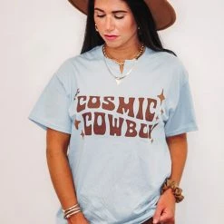 Distressed Vintage Couture Cosmic Cowboy Tee Ladies'