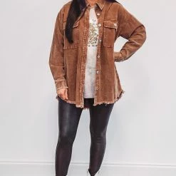 Purple Door Boutique Outback Babe Caramel Corduroy Jacket