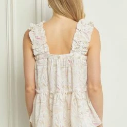 Purple Door Boutique Brush Stroke Print Ivory Top Ladies' 7 Purple Door Boutique Brush Stroke Print Ivory Top Ladies'