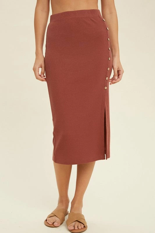 Purple Door Boutique Burl Wood Ribbed Knit Midi Skirt 1 Purple Door Boutique Burl Wood Ribbed Knit Midi Skirt