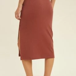 Purple Door Boutique Burl Wood Ribbed Knit Midi Skirt 5 Purple Door Boutique Burl Wood Ribbed Knit Midi Skirt