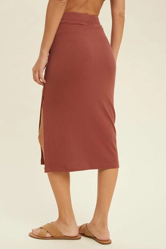 Purple Door Boutique Burl Wood Ribbed Knit Midi Skirt 3 Purple Door Boutique Burl Wood Ribbed Knit Midi Skirt