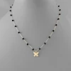 Purple Door Boutique Jewelry Butterfly Charm Bead Black Necklace