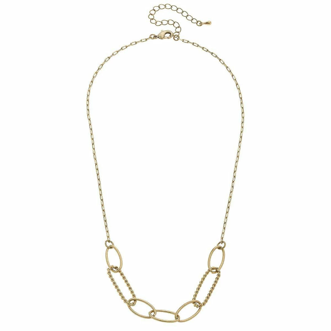 Canvas Jewelry Canvas Amanda Chain Link Necklace Worn Gold 2 Canvas Jewelry Canvas Amanda Chain Link Necklace Worn Gold