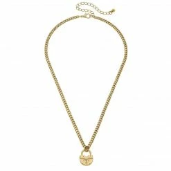Canvas Jewelry Canvas Aspen Padlock Necklace Worn Gold