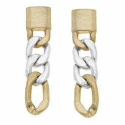 Canvas Jewelry Canvas Genevieve Chain Link Earrings Mixed Metals