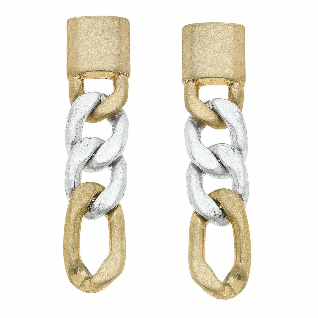 Canvas Jewelry Canvas Genevieve Chain Link Earrings Mixed Metals 1 Canvas Jewelry Canvas Genevieve Chain Link Earrings Mixed Metals