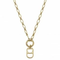 Canvas Jewelry Canvas Tabitha Soda Tab Inspired Chain Link Necklace Worn Gold