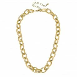 Canvas Jewelry Canvas Hudson Chain Link Necklace Matte Gold