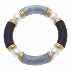 Canvas Jewelry Canvas Lelani Grey Black Resin Bracelet