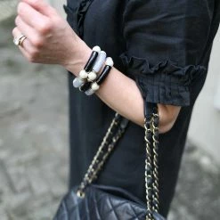 Canvas Jewelry Canvas Lelani Grey Black Resin Bracelet