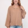 Purple Door Boutique Coco Textured Waffle Knit Top