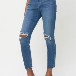 Cello Jeans Cello Distressed Mom Skinny Jeans