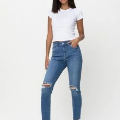 Cello Jeans Cello Distressed Mom Skinny Jeans