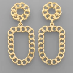 Purple Door Boutique Jewelry Chain Dangle Gold Earrings