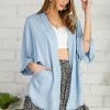 The Purple Door Boutique Ladies' Summer Breeze Chambray Kimono Cardigan