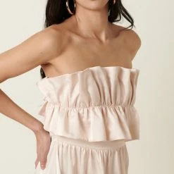 Purple Door Boutique Whimsical Nights Champagne Maxi Dress