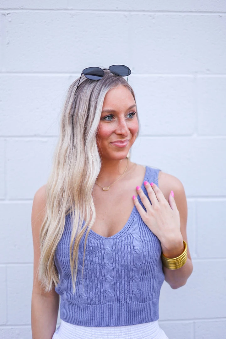 Purple Door Boutique New Arrivals Pale Indigo Cropped Tank Top 1 Purple Door Boutique New Arrivals Pale Indigo Cropped Tank Top