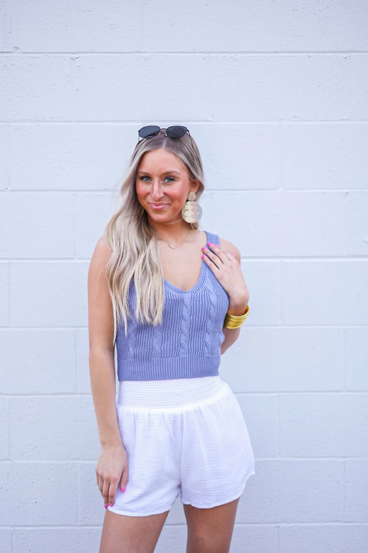 Purple Door Boutique New Arrivals Pale Indigo Cropped Tank Top 2 Purple Door Boutique New Arrivals Pale Indigo Cropped Tank Top