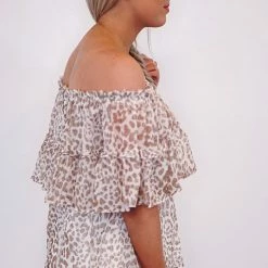 Purple Door Boutique Summer SALE Cheetah Print Off Shoulder Top
