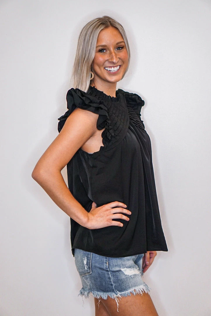 Purple Door Boutique Ruffled Black Top New Arrivals 4 Purple Door Boutique Ruffled Black Top New Arrivals