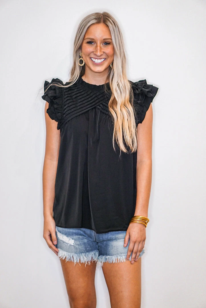 Purple Door Boutique Ruffled Black Top New Arrivals 3 Purple Door Boutique Ruffled Black Top New Arrivals