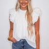Purple Door Boutique Ruffled White Top