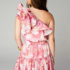 Buddy Love Sofia Zap One Shoulder Ruffle Cocktail Dress Ladies'