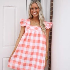 Purple Door Boutique Summer SALE Spring Sunsets Peach Babydoll Dress