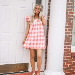 Purple Door Boutique Summer SALE Spring Sunsets Peach Babydoll Dress