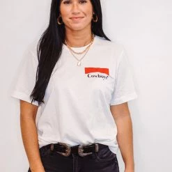 Purple Door Boutique Summer SALE Cowboys White Graphic T-shirt