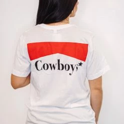 Purple Door Boutique Summer SALE Cowboys White Graphic T-shirt