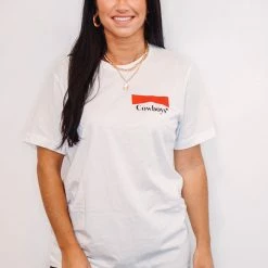 Purple Door Boutique Summer SALE Cowboys White Graphic T-shirt