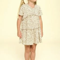Purple Door Boutique New Arrivals Youth Cream Leopard Print Dress