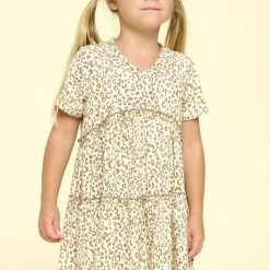 Purple Door Boutique New Arrivals Youth Cream Leopard Print Dress
