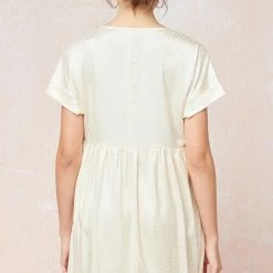 Purple Door Boutique Summer SALE Spotted Ways Cream Satin Babydoll Dress