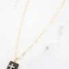 Purple Door Boutique Cross Stone Charm Necklace