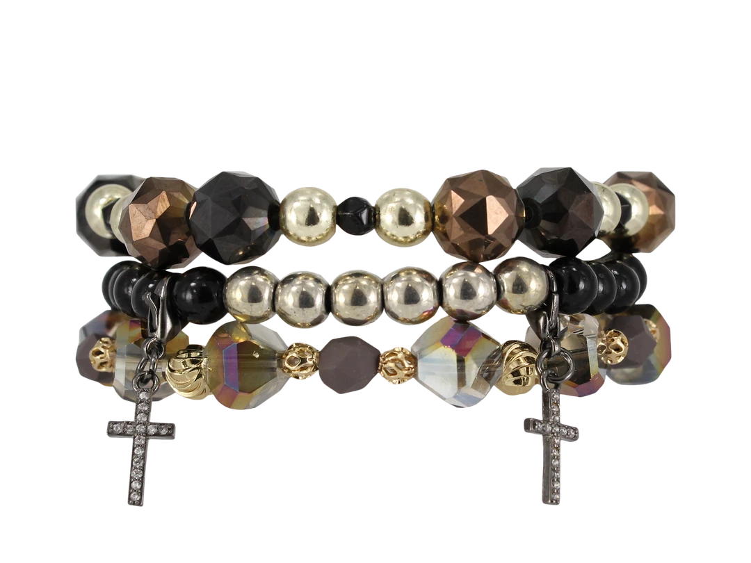 Erimish Cross Bracelet Stack Bronze Jewelry 1 Erimish Cross Bracelet Stack Bronze Jewelry