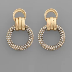 Purple Door Boutique Crystal Door Knocker Earrings