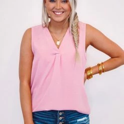 Purple Door Boutique Simple Elegance Baby Pink Top Ladies'